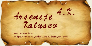 Arsenije Kalušev vizit kartica